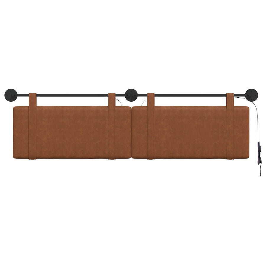 Hangend hoofdbord Met LED-verlichting Bruin Antiek PU
