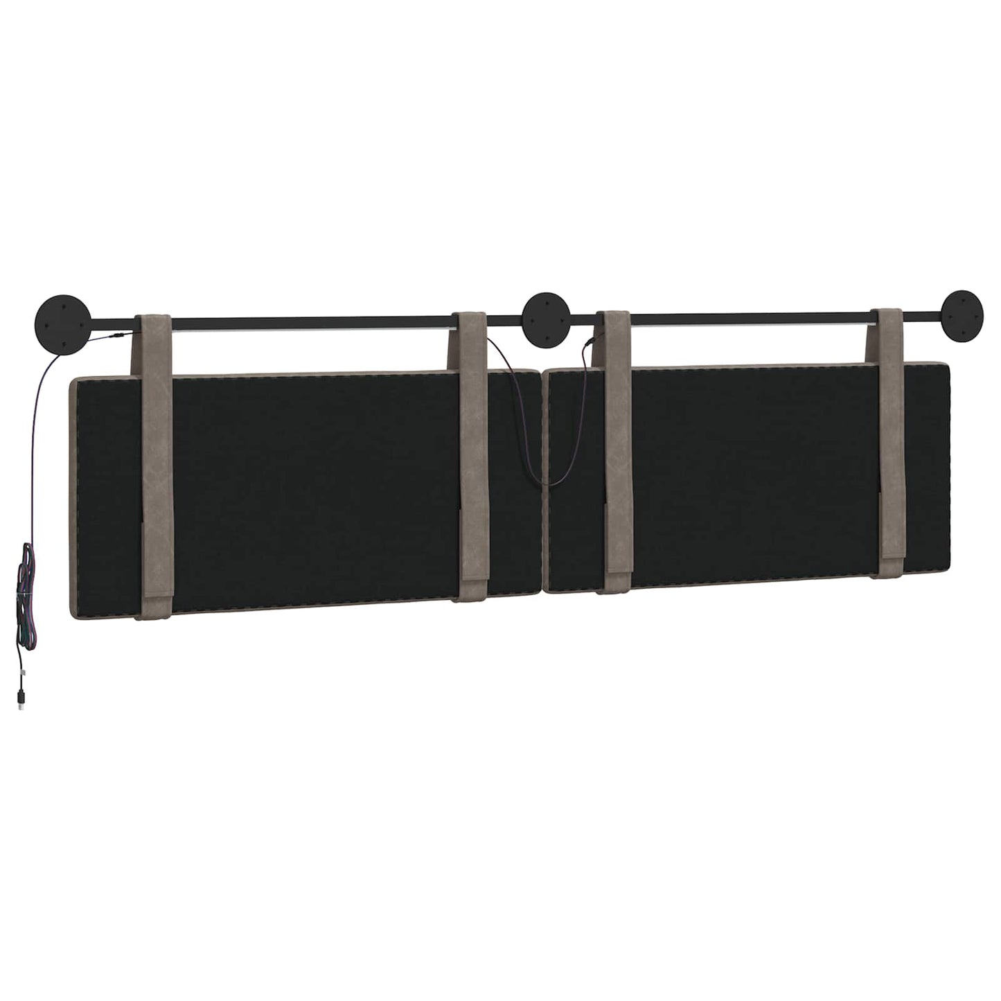 Hangend hoofdbord Met LED-verlichting Grijs Antiek PU