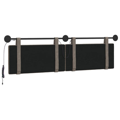 Hangend hoofdbord Met LED-verlichting Grijs Antiek PU