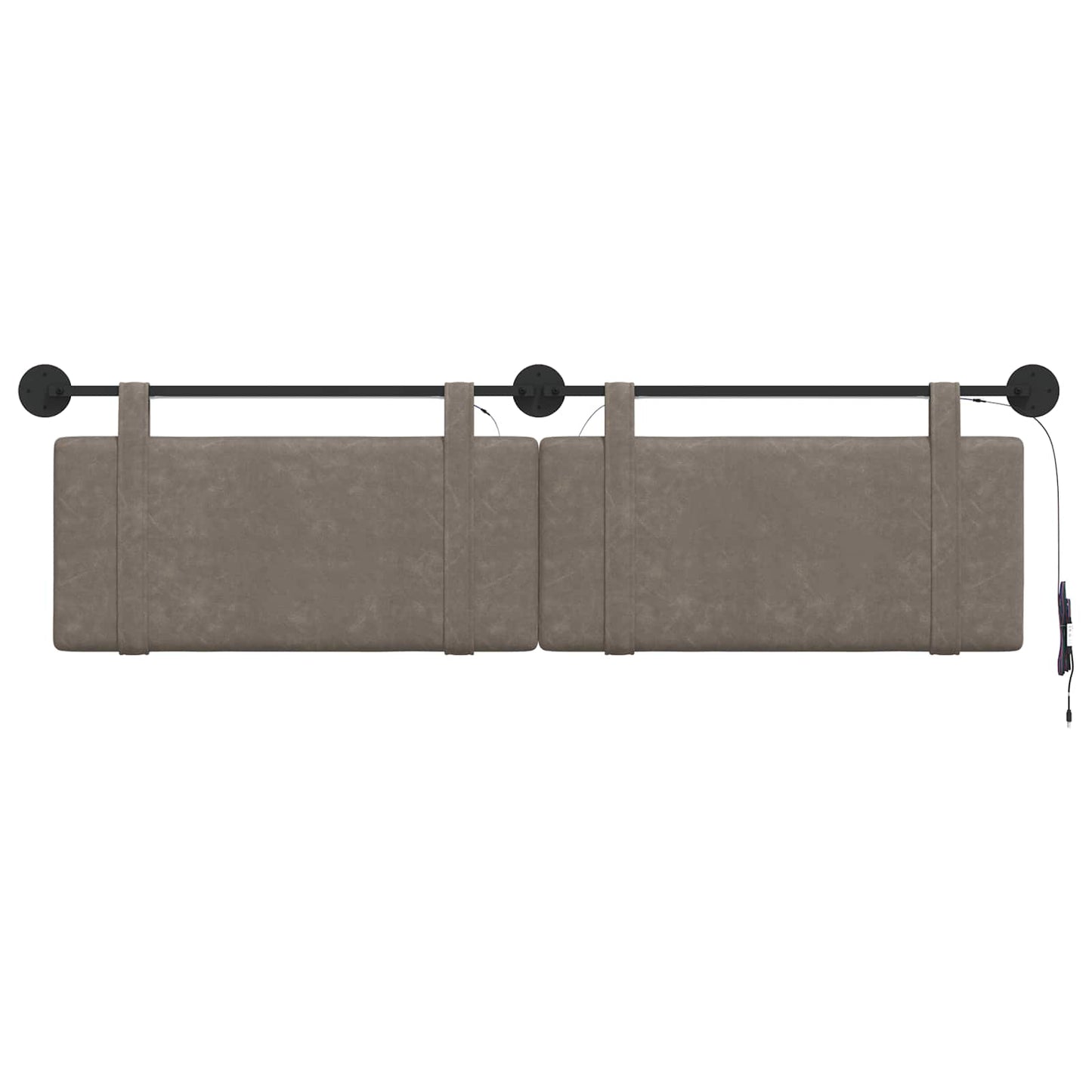 Hangend hoofdbord Met LED-verlichting Grijs Antiek PU