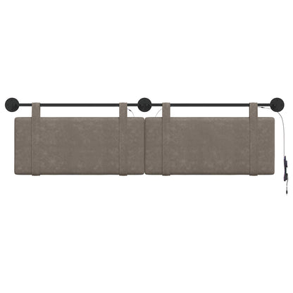 Hangend hoofdbord Met LED-verlichting Grijs Antiek PU