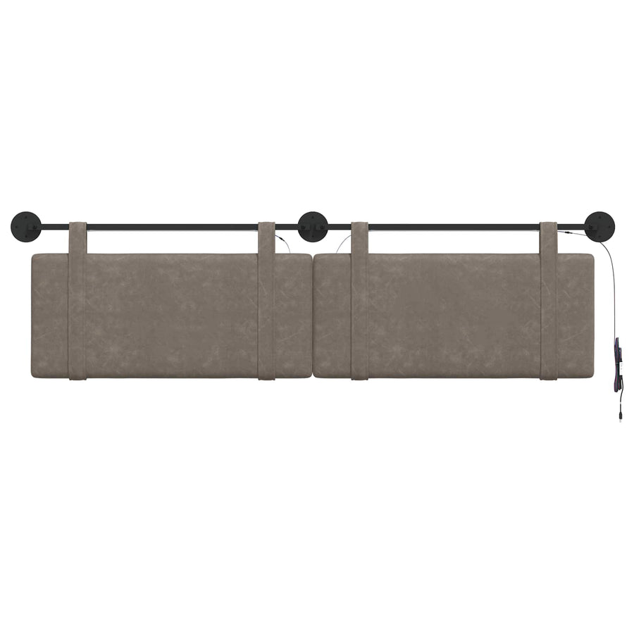 Hangend hoofdbord Met LED-verlichting Grijs Antiek PU