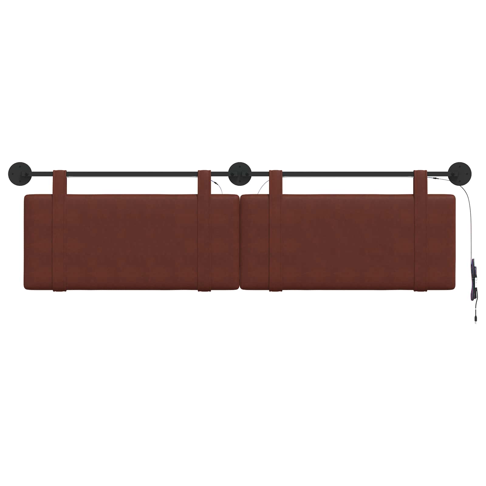 Hangend hoofdbord Met LED-verlichting Glanzend Bruin Antiek PU