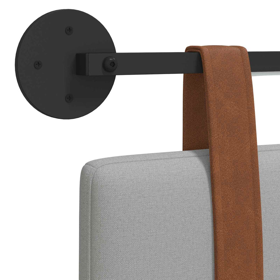 Hangend hoofdbord Met LED-verlichting Wolkengrijs Antiek PU