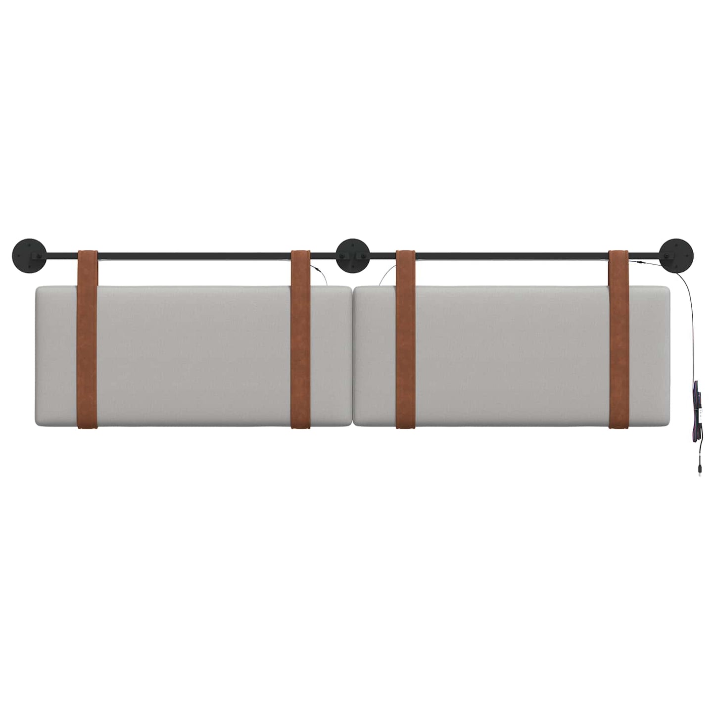 Hangend hoofdbord Met LED-verlichting Wolkengrijs Antiek PU
