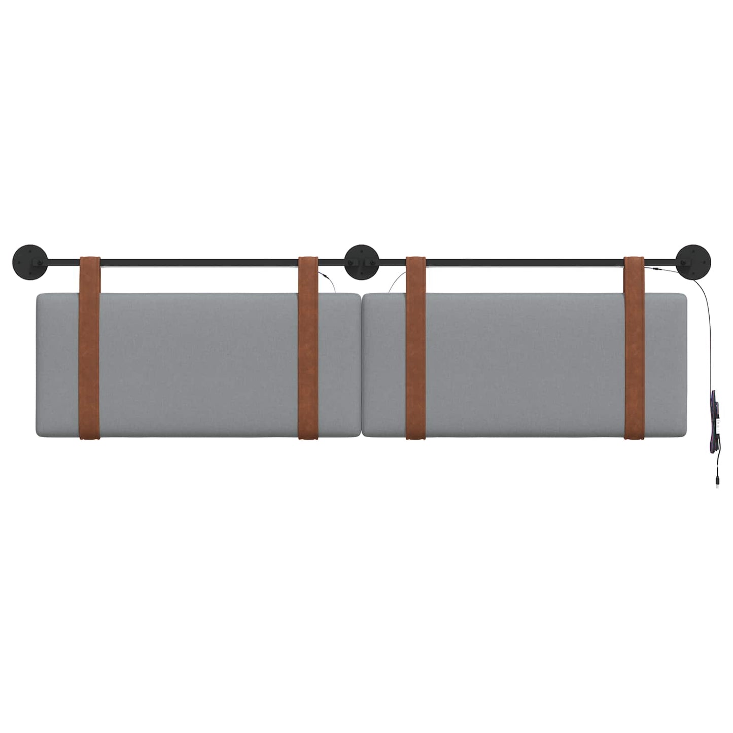 Hangend hoofdbord Met LED-verlichting Lichtgrijs Antiek PU
