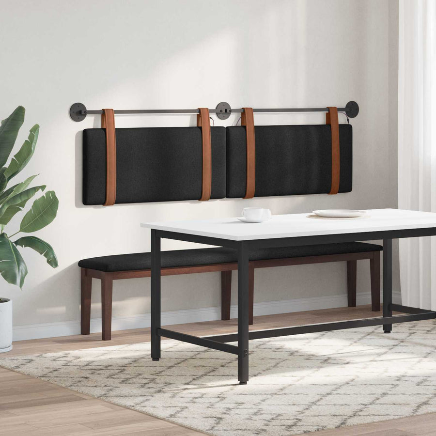 Hangend hoofdbord Met LED-verlichting Zwart Antiek PU