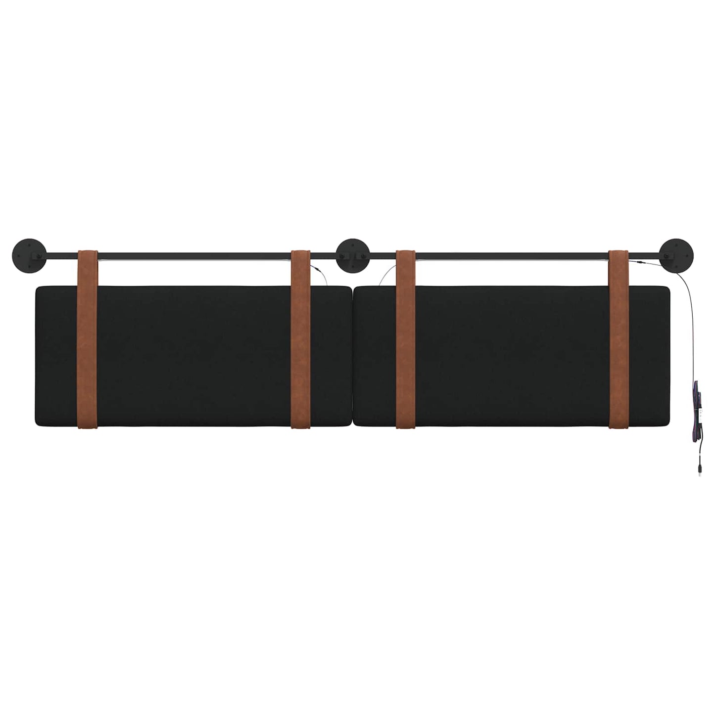 Hangend hoofdbord Met LED-verlichting Zwart Antiek PU