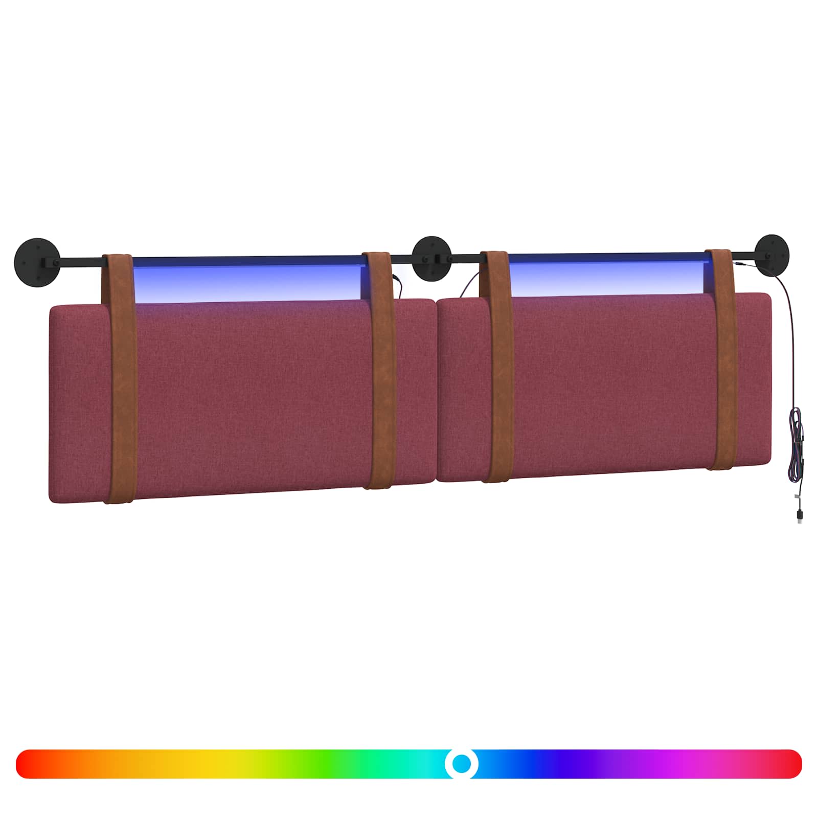 Hangend hoofdbord Met LED-verlichting Wijnrood Antiek PU