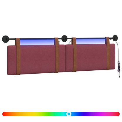 Hangend hoofdbord Met LED-verlichting Wijnrood Antiek PU