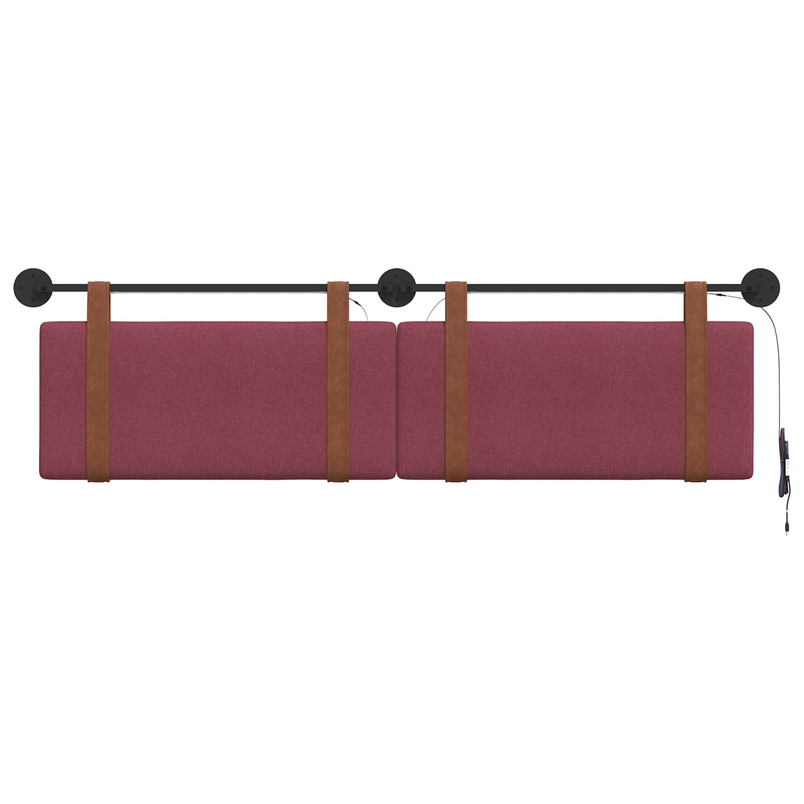 Hangend hoofdbord Met LED-verlichting Wijnrood Antiek PU