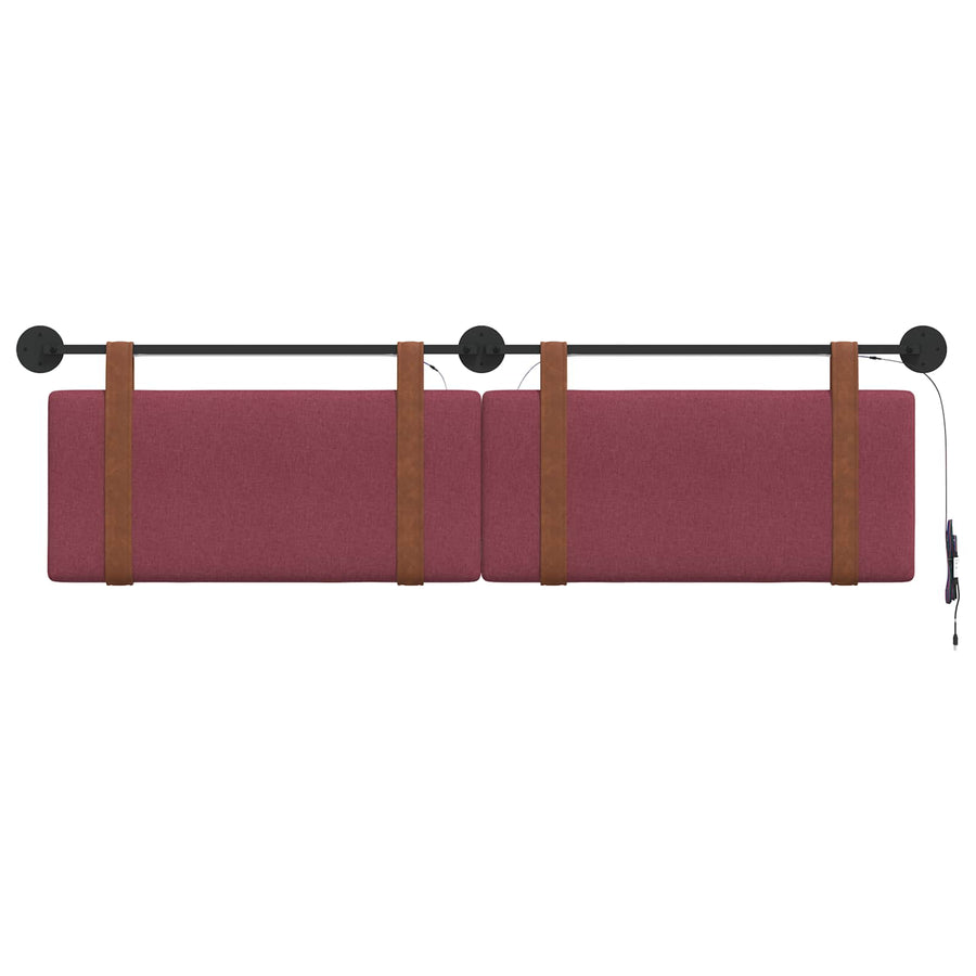 Hangend hoofdbord Met LED-verlichting Wijnrood Antiek PU