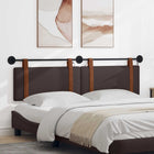 Wall-mounted headboard With LED lighting Dark brown Antique PU