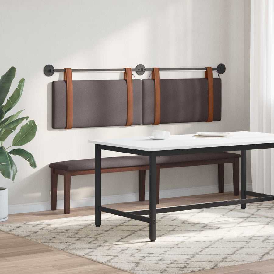 Hangend hoofdbord Met LED-verlichting Donkerbruin Antiek PU