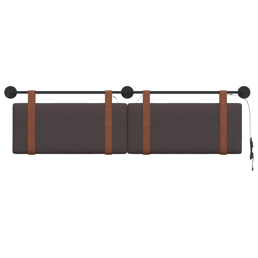 Hangend hoofdbord Met LED-verlichting Donkerbruin Antiek PU