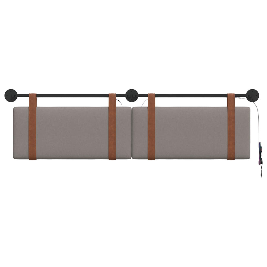 Hangend hoofdbord Met LED-verlichting Taupe Antiek PU