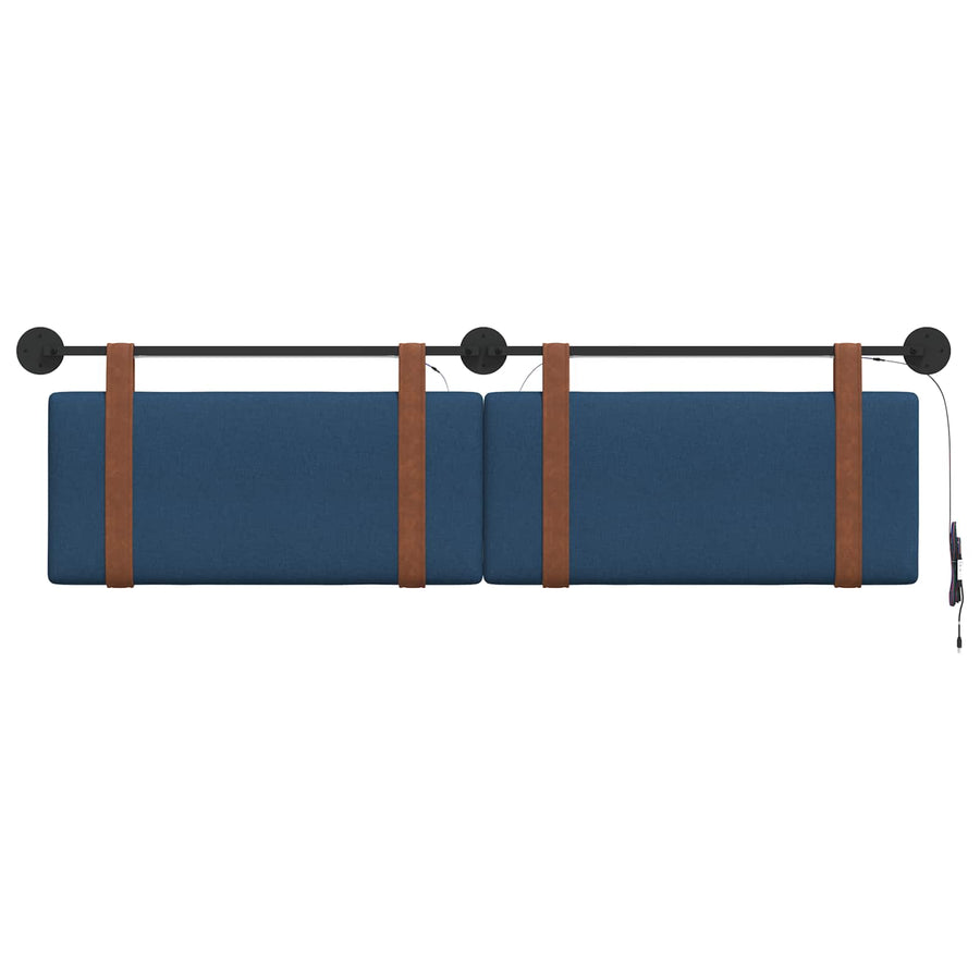 Hangend hoofdbord Met LED-verlichting Blauw Antiek PU