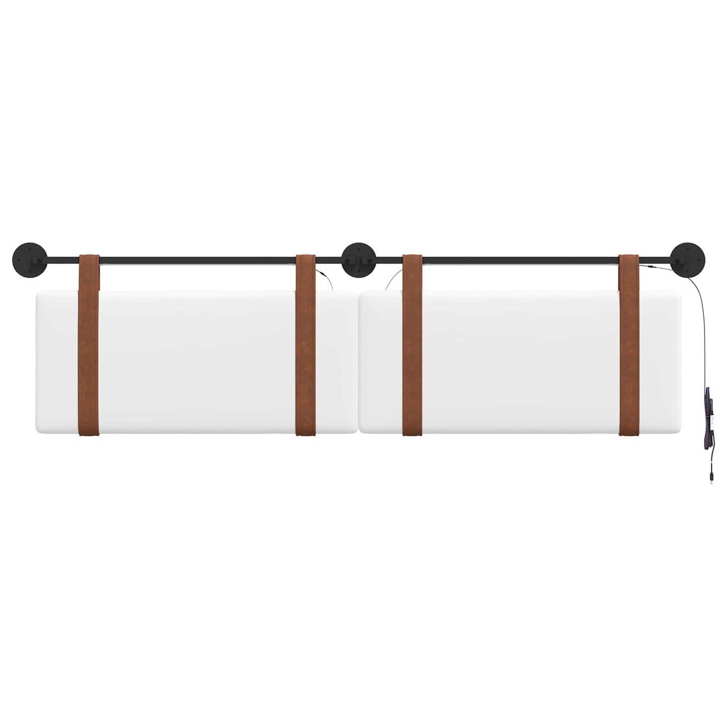 Hangend hoofdbord Met LED-verlichting Wit Antiek PU