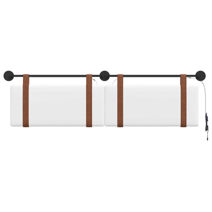 Hangend hoofdbord Met LED-verlichting Wit Antiek PU