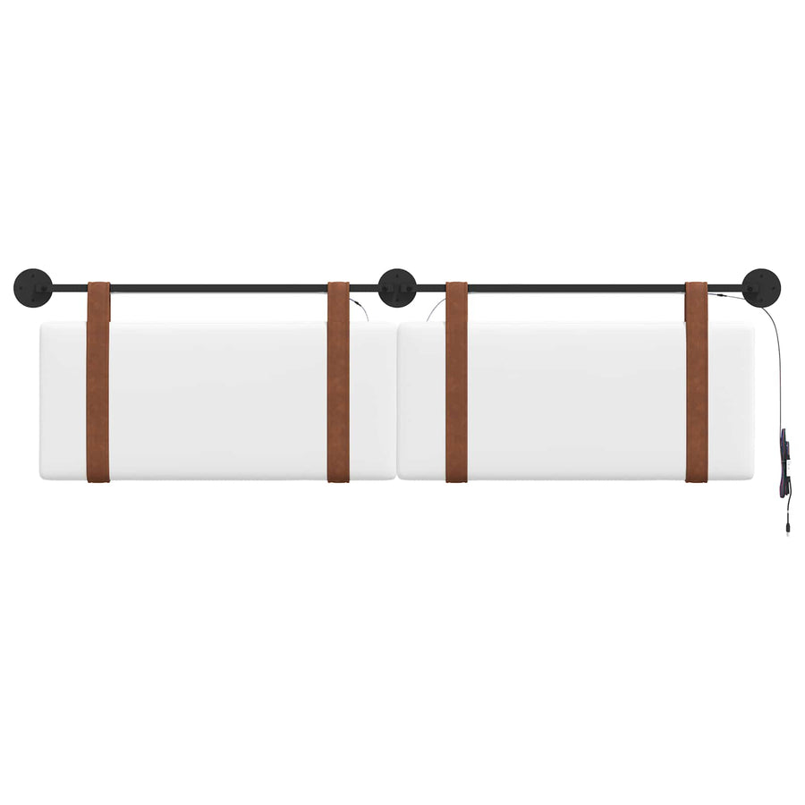 Hangend hoofdbord Met LED-verlichting Wit Antiek PU