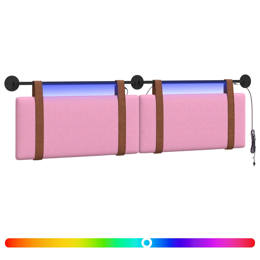 Hangend hoofdbord Met LED-verlichting Roze Antiek PU