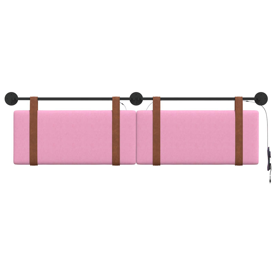 Hangend hoofdbord Met LED-verlichting Roze Antiek PU