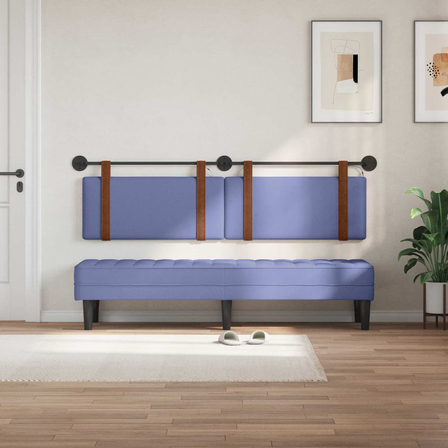 Hangend hoofdbord Met LED-verlichting Jeans Blauw Antiek PU