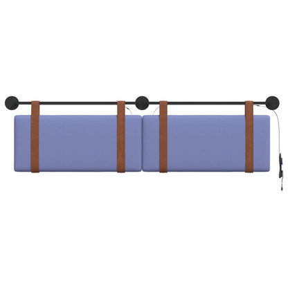 Hangend hoofdbord Met LED-verlichting Jeans Blauw Antiek PU