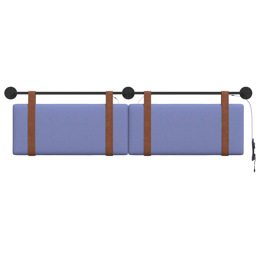 Hangend hoofdbord Met LED-verlichting Jeans Blauw Antiek PU