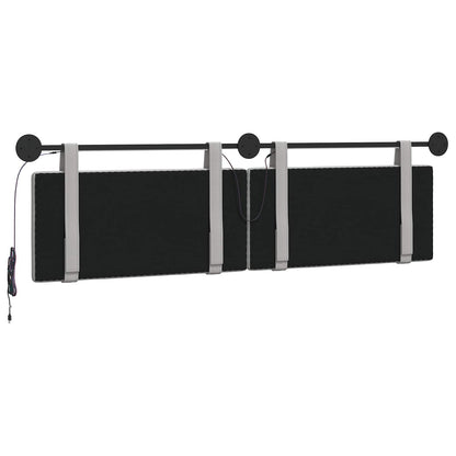 Hangend hoofdbord Met LED-verlichting Wolkengrijs Stof