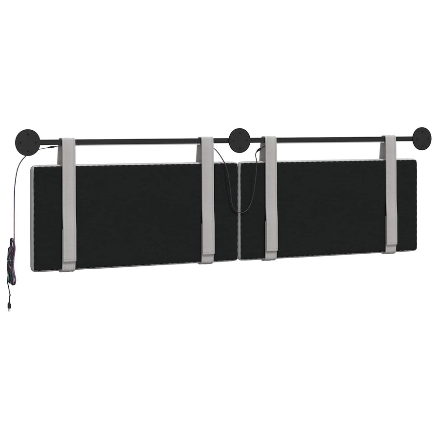Hangend hoofdbord Met LED-verlichting Wolkengrijs Stof