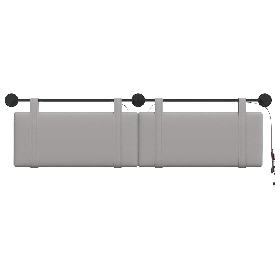 Hangend hoofdbord Met LED-verlichting Wolkengrijs Stof