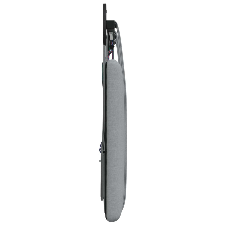 Hangend hoofdbord Met LED-verlichting Lichtgrijs Stof