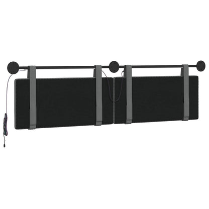 Hangend hoofdbord Met LED-verlichting Donkergrijs Stof