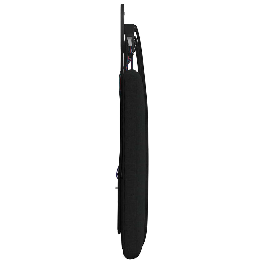 Hangend hoofdbord Met LED-verlichting Zwart Stof