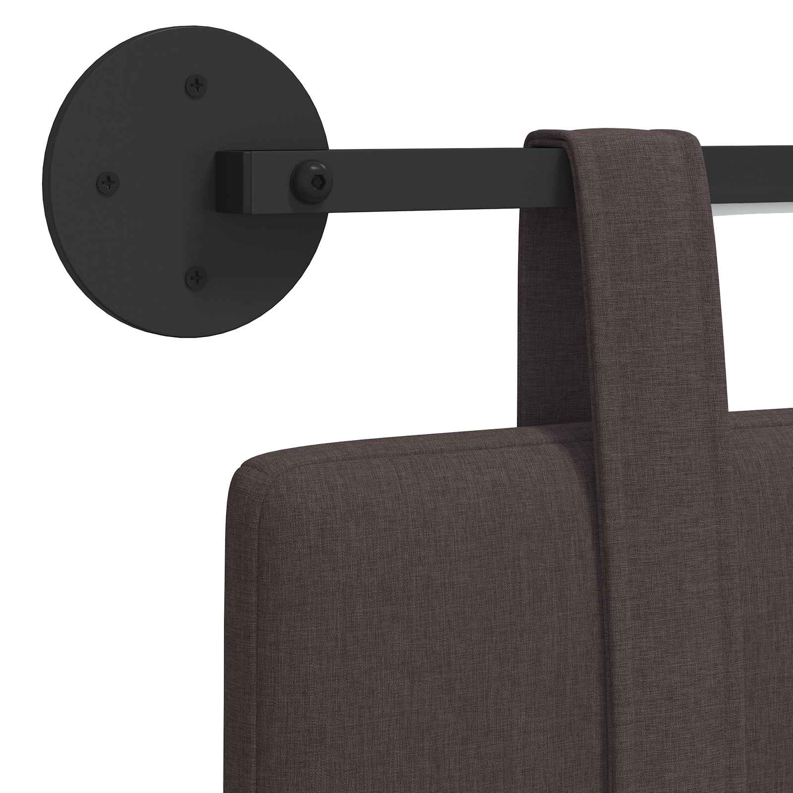 Hangend hoofdbord Met LED-verlichting Donkerbruin Stof
