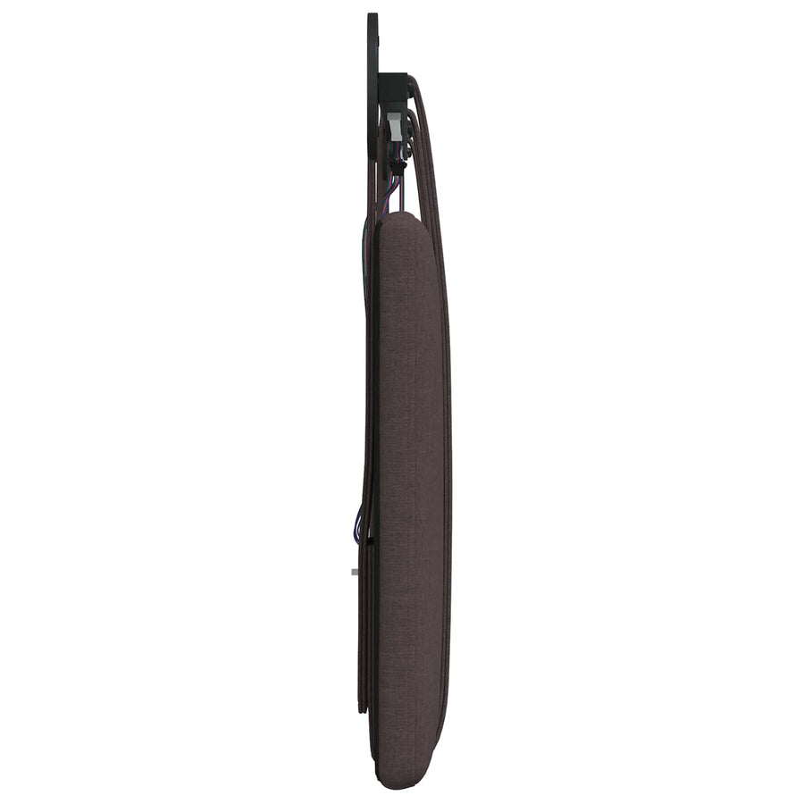 Hangend hoofdbord Met LED-verlichting Donkerbruin Stof
