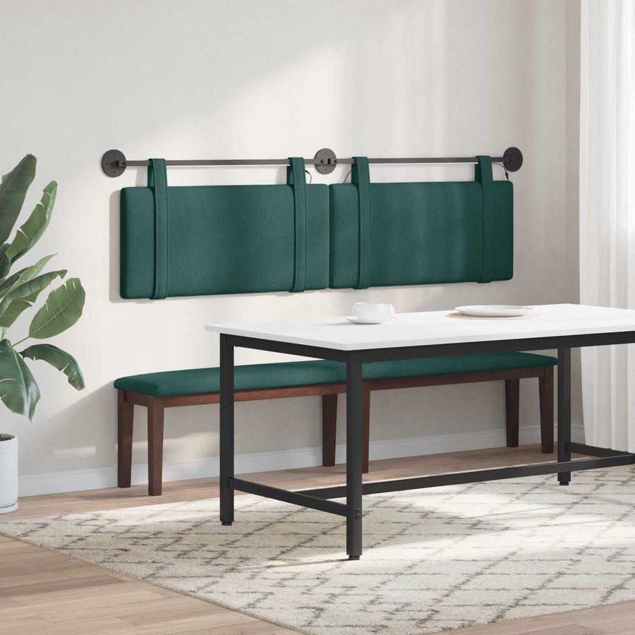 Hangend hoofdbord Met LED-verlichting Donkergroen Stof