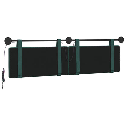 Hangend hoofdbord Met LED-verlichting Donkergroen Stof