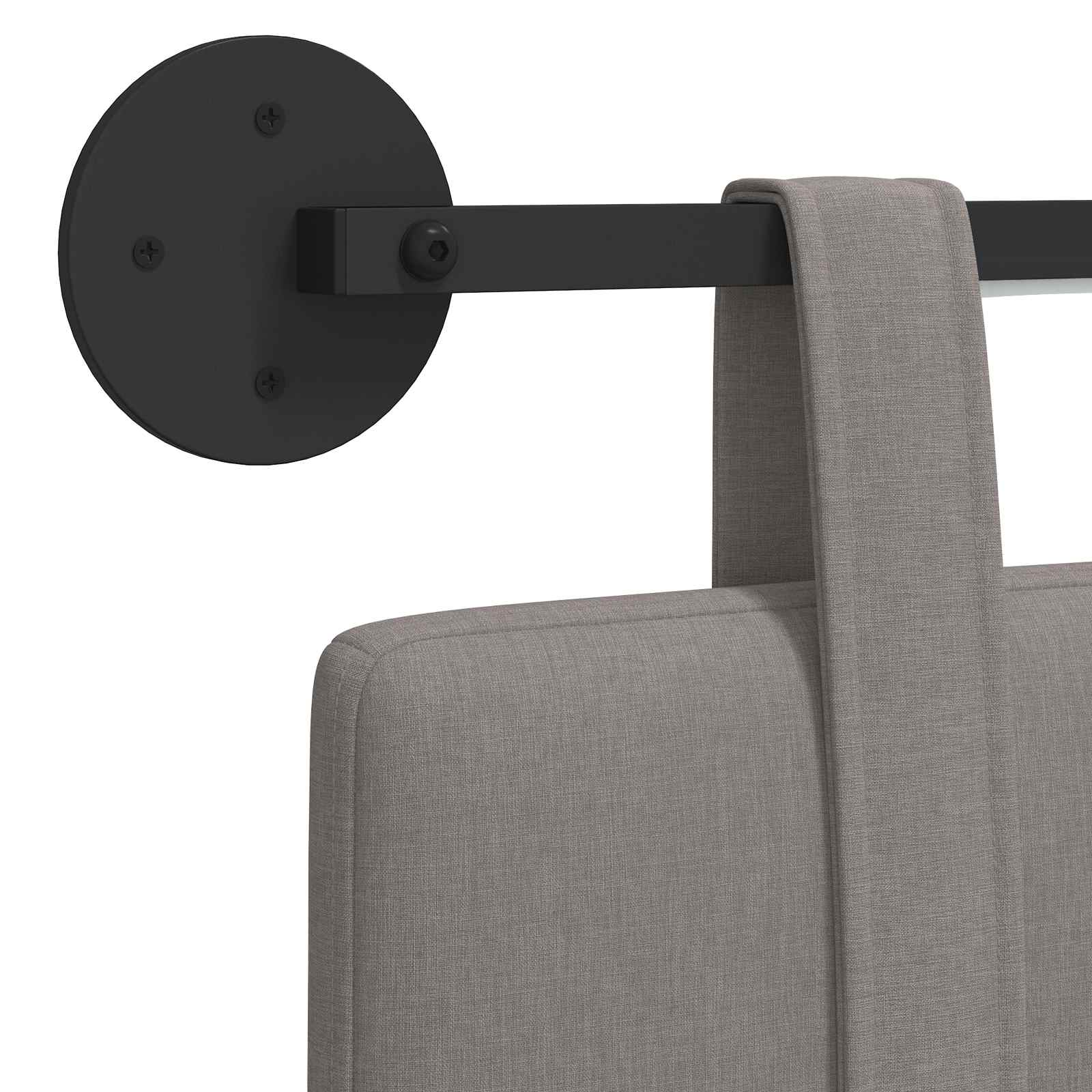 Hangend hoofdbord Met LED-verlichting Taupe Stof