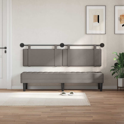 Hangend hoofdbord Met LED-verlichting Taupe Stof