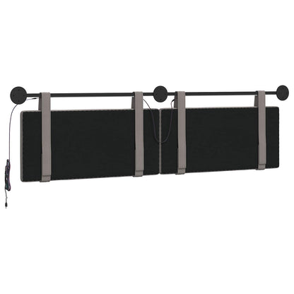 Hangend hoofdbord Met LED-verlichting Taupe Stof