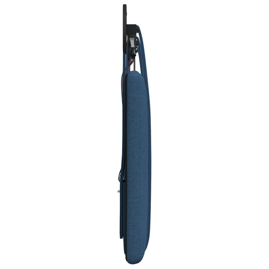Hangend hoofdbord Met LED-verlichting Blauw Stof