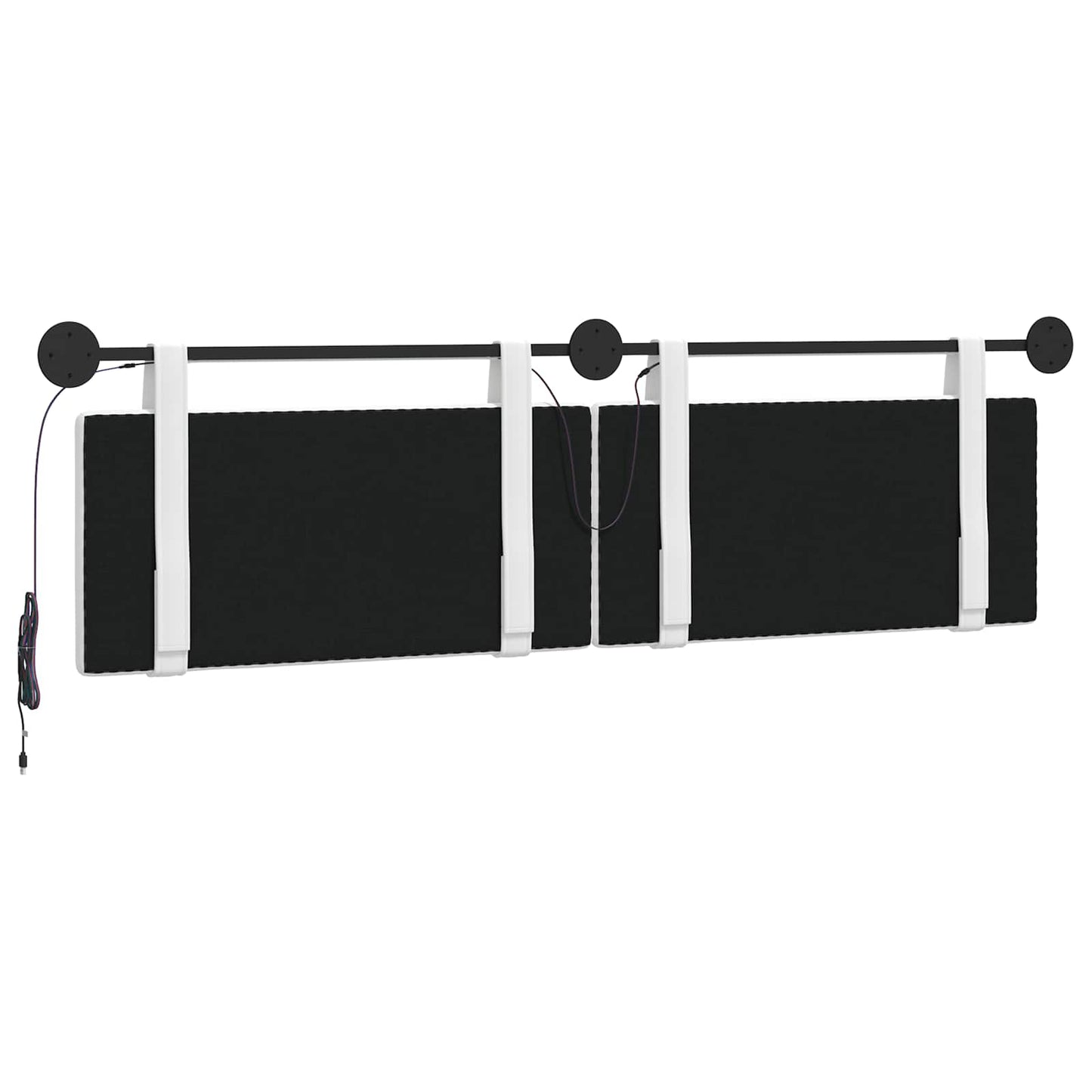 Hangend hoofdbord Met LED-verlichting Wit Stof