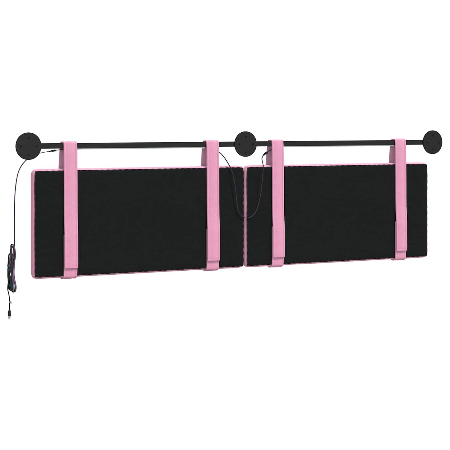 Hangend hoofdbord Met LED-verlichting Roze Stof