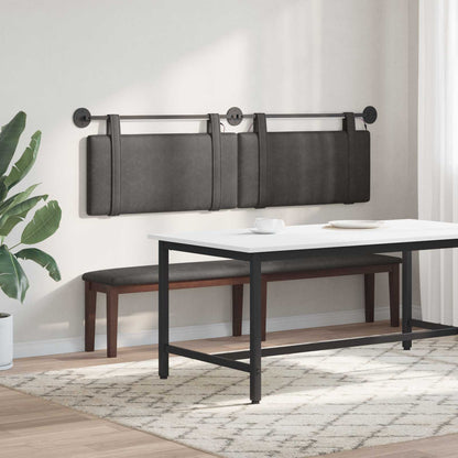 Hangend hoofdbord Met LED-verlichting Zwart Antiek PU