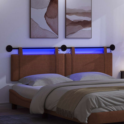 Hangend hoofdbord Met LED-verlichting Bruin Antiek PU