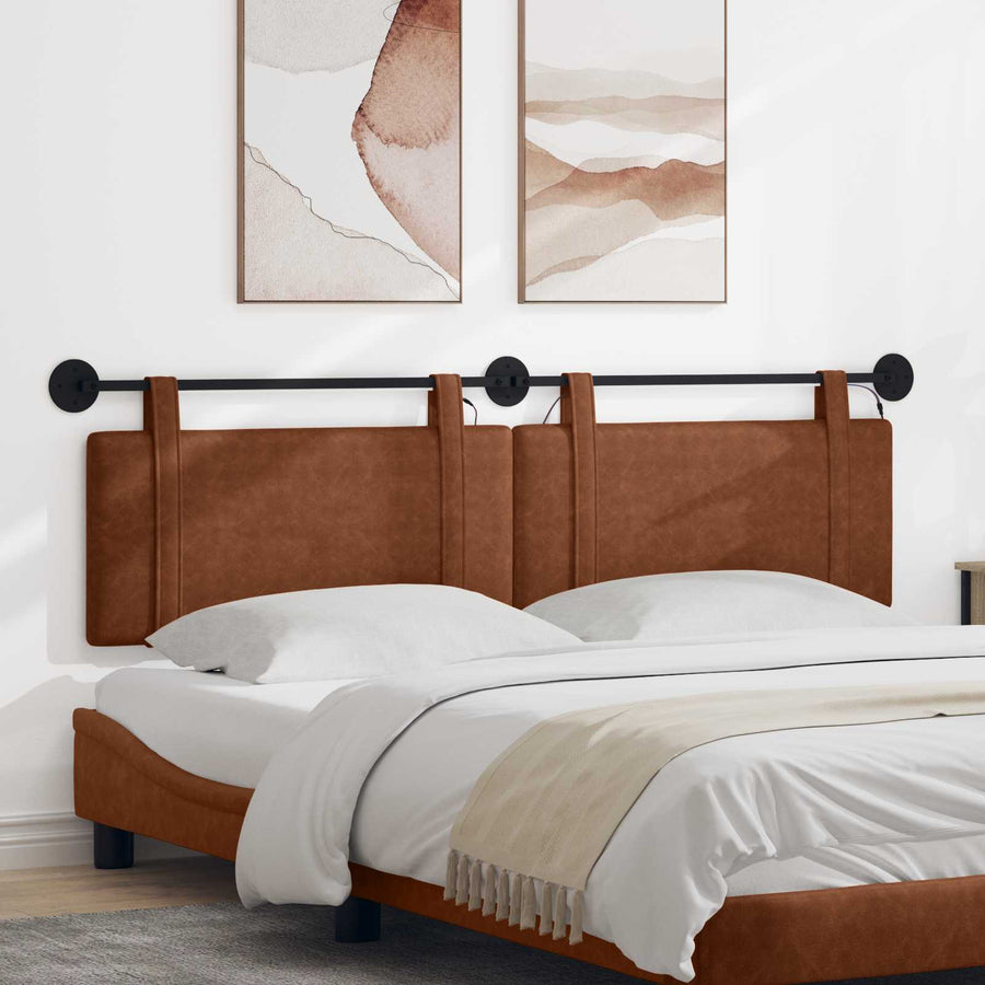 Hangend hoofdbord Met LED-verlichting Bruin Antiek PU