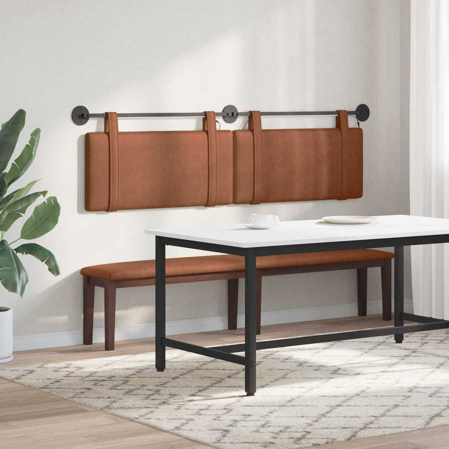 Hangend hoofdbord Met LED-verlichting Bruin Antiek PU