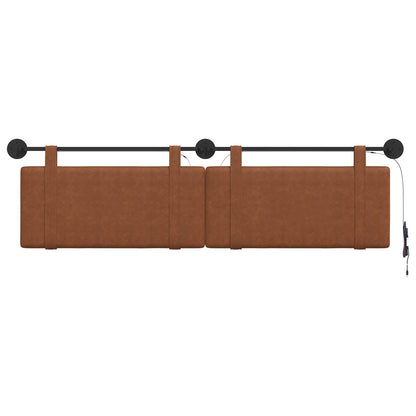 Hangend hoofdbord Met LED-verlichting Bruin Antiek PU
